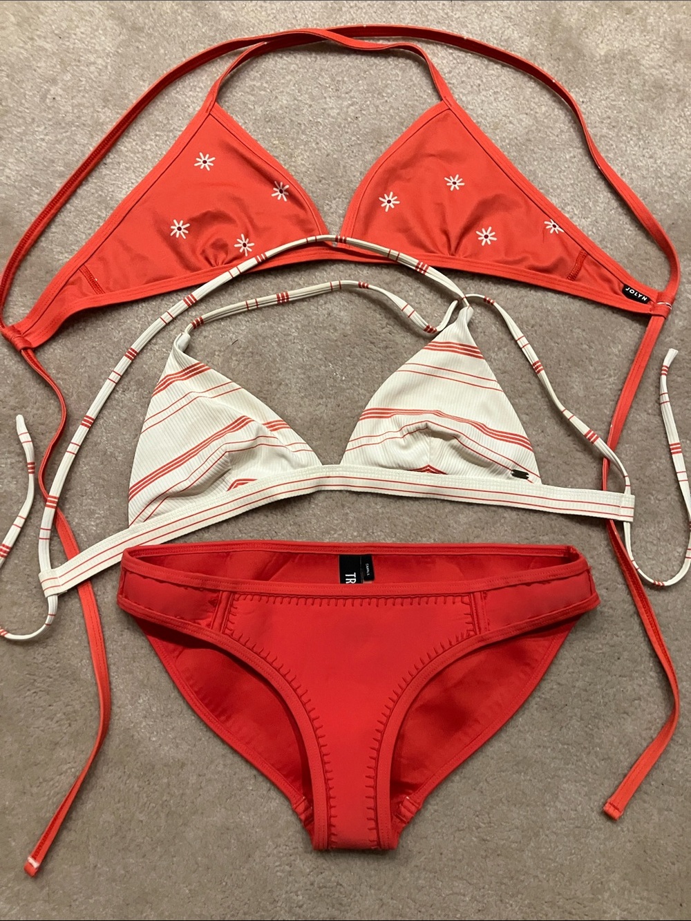 Triangl Red Two-Piece Women’s Swim Bikini Set. Bottoms only are triangl.